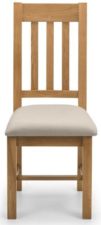 Julian Bowen Hereford Waxed Oak and Taupe Linen Dining Chair 1