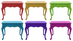 coloured dressing tables