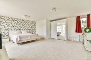 budget spacious bedroom in modern flat